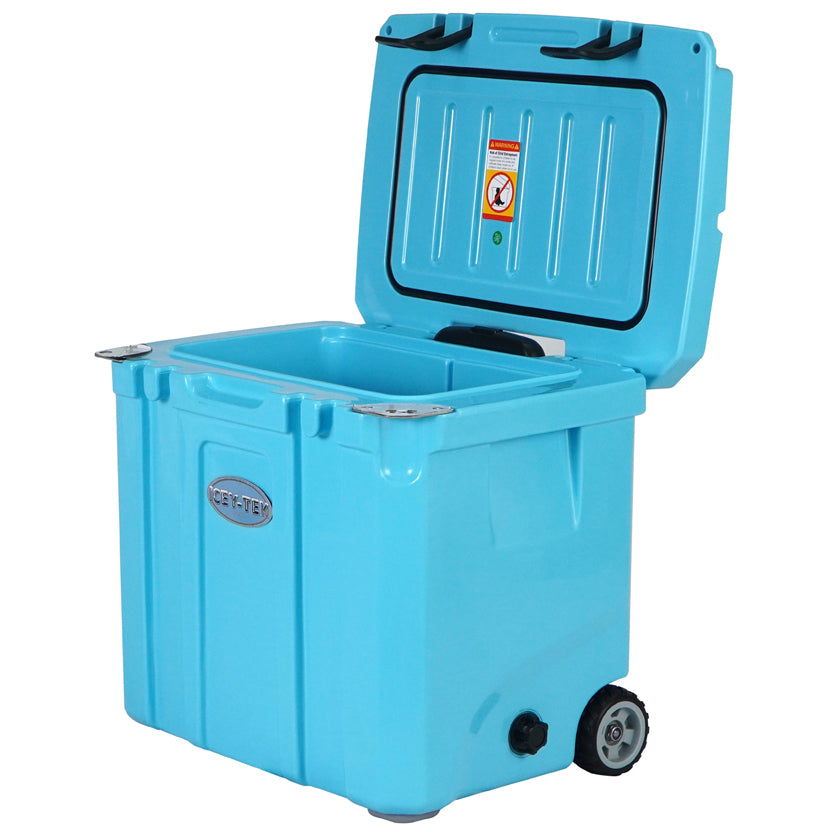 Icey-Tek 35 Litre Cool Box With Wheels - Baby Blue
