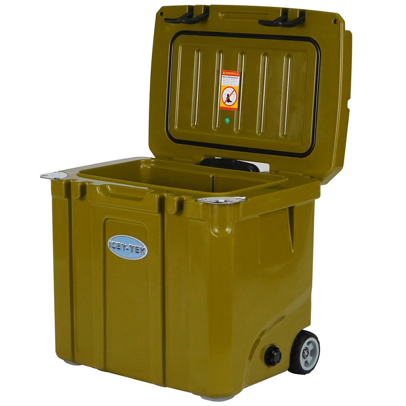 Icey-Tek 35 Litre Cool Box With Wheels - Army Green