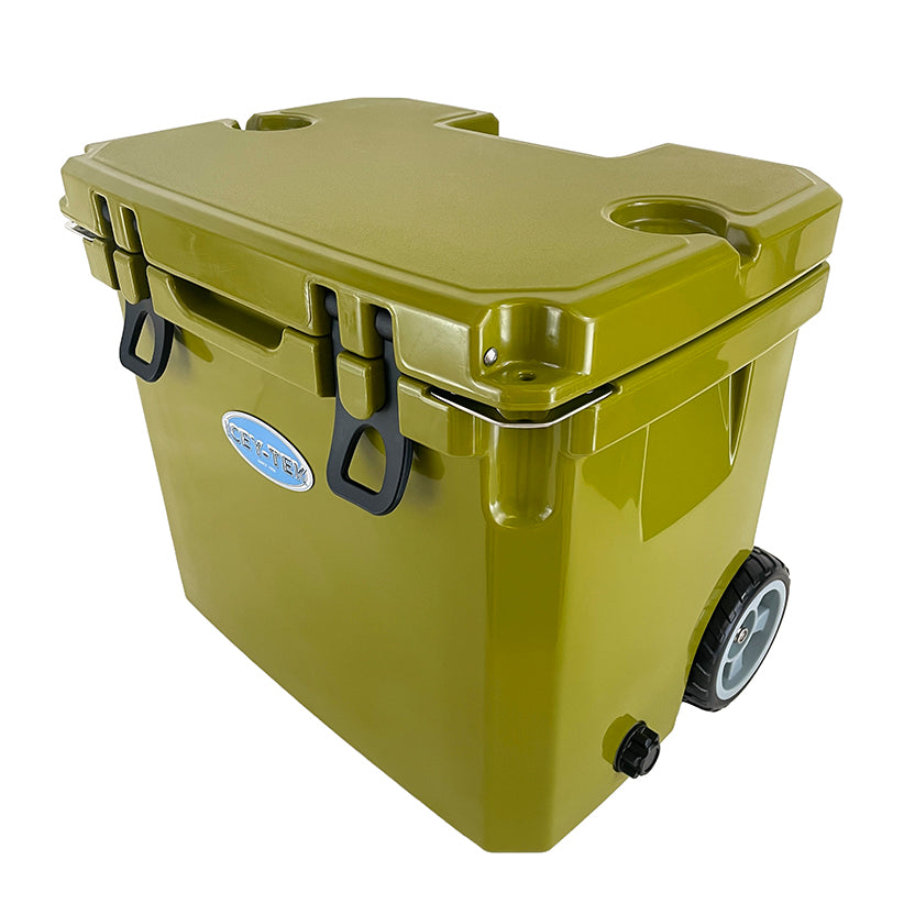 Icey-Tek 35 Litre Cool Box With Wheels - Army Green