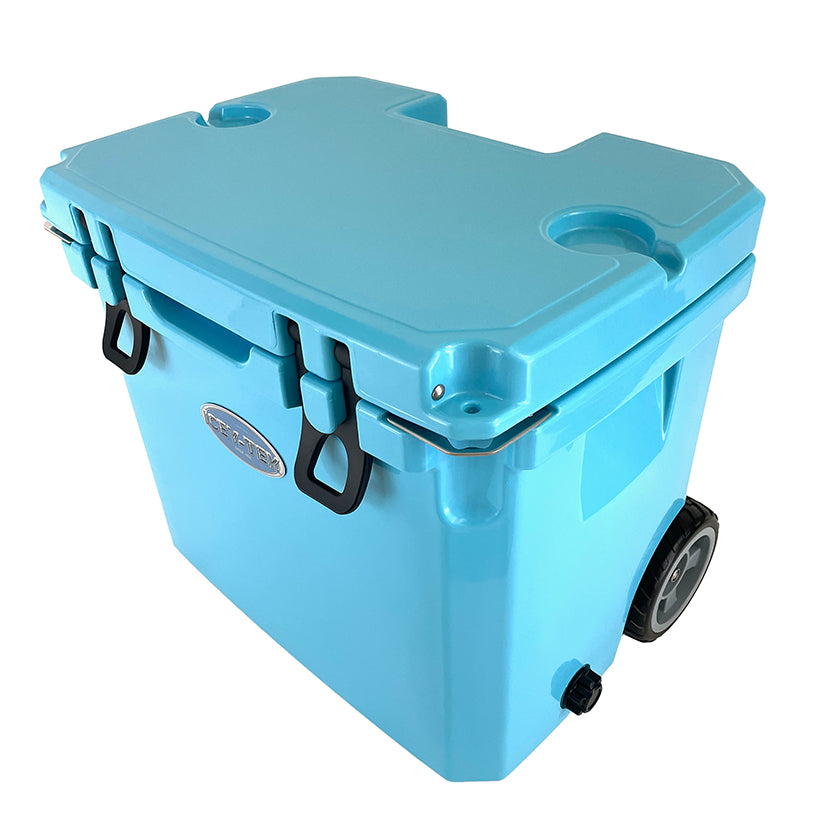 Icey-Tek 35 Litre Cool Box With Wheels - Baby Blue