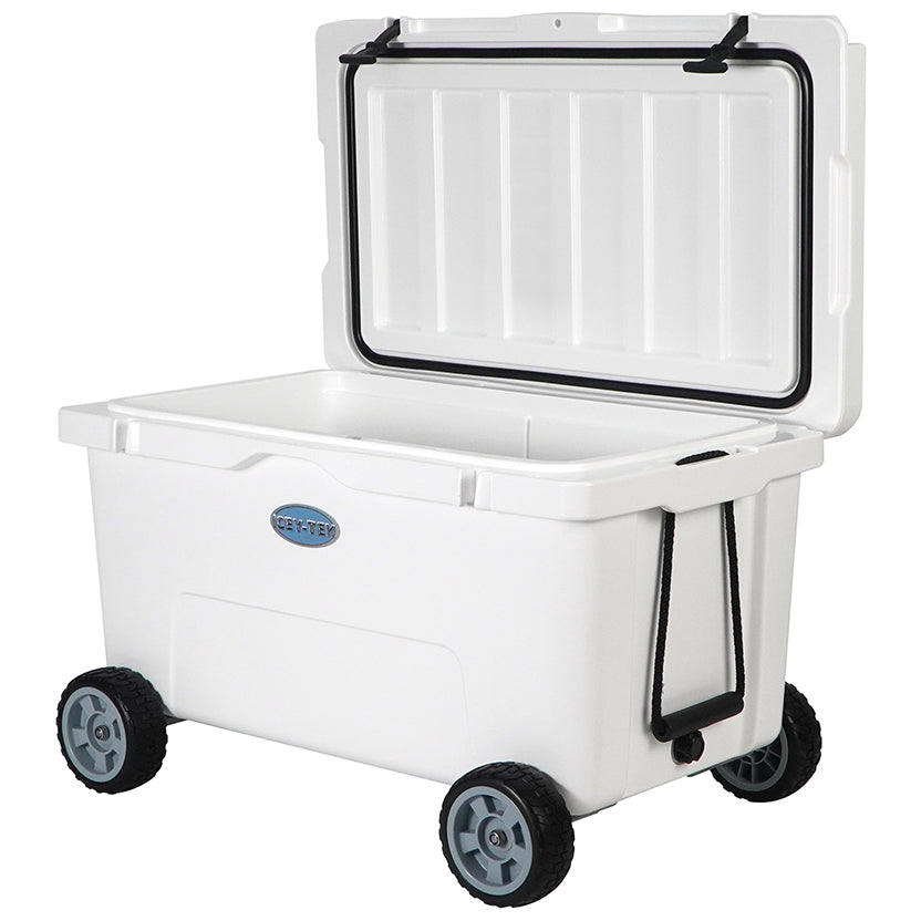 Icey-Tek 85 Litre Cool Box With Wheels - Ice White