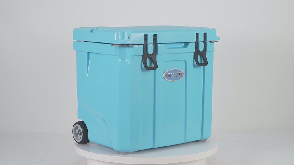 Icey-Tek 35 Litre Cool Box With Wheels - Baby Blue