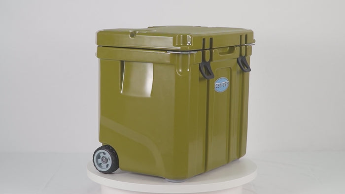 Icey-Tek 35 Litre Cool Box With Wheels - Army Green