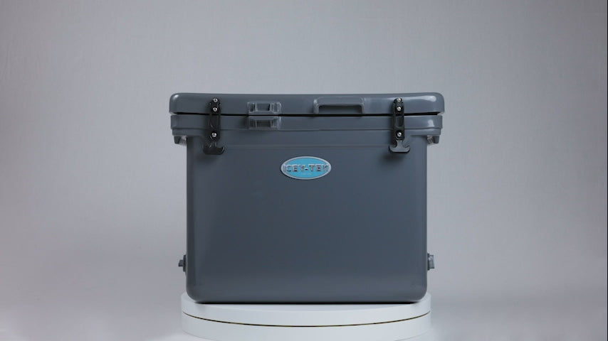 Icey-Tek 55 Litre Cube Cool Box In Steel Grey