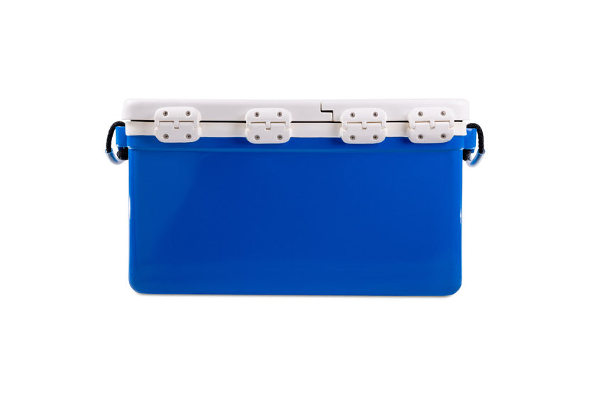 Icey-Tek 70 Litre Split Lid Long Cool Box Ocean Blue + White