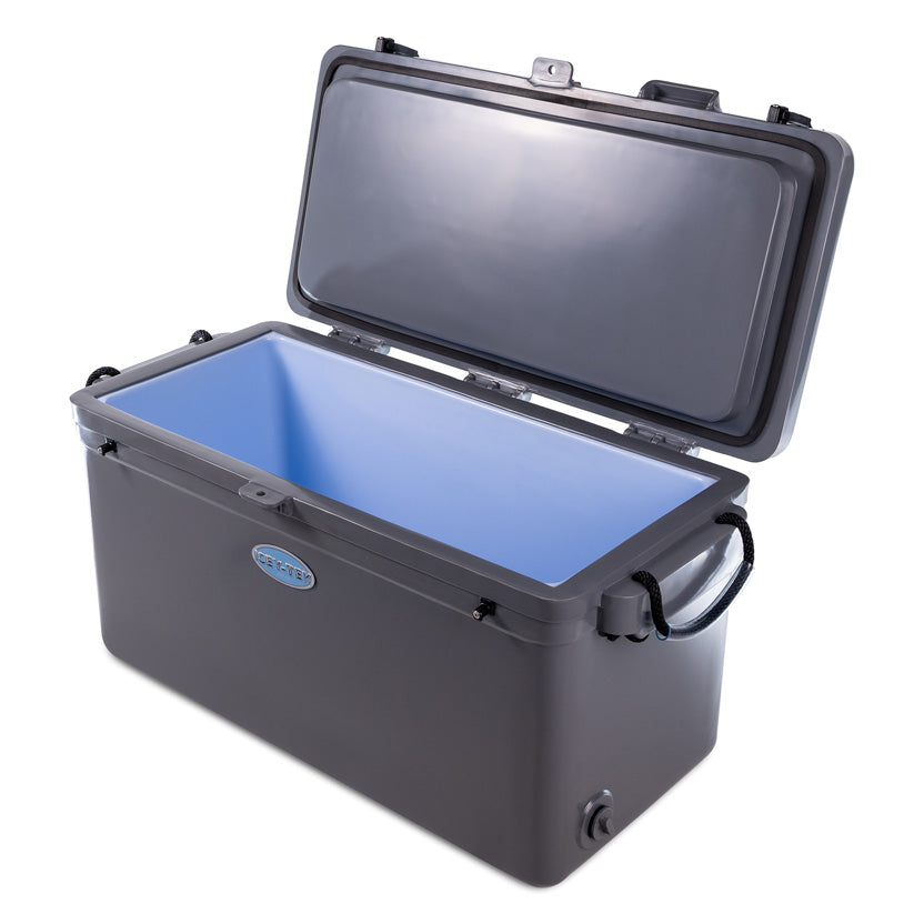 Icey-Tek 90 Litre Long Cool Box In Steel Grey