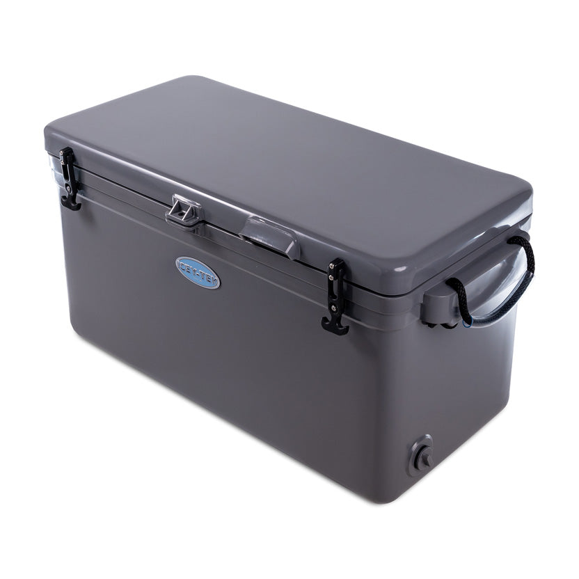 Icey-Tek 90 Litre Long Cool Box In Steel Grey